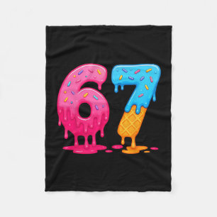 6 7 Meme Six Seven Ice Cream Drip Fleece Blanket