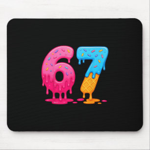 6 7 Meme Six Seven Ice Cream Drip  Mouse Pad