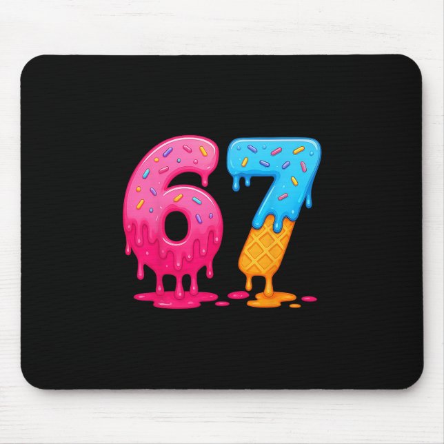 6 7 Meme Six Seven Ice Cream Drip  Mouse Pad (Front)