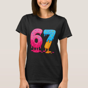 6 7 Meme Six Seven Ice Cream Drip  T-Shirt