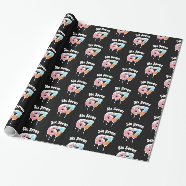 6 7 Meme Six Seven Party Wrapping Paper (Unrolled)