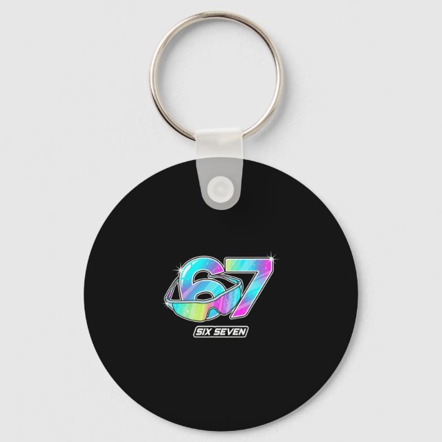6 7 Meme Six Seven Sungles Gen Alpha Funny Design  Key Ring (Front)