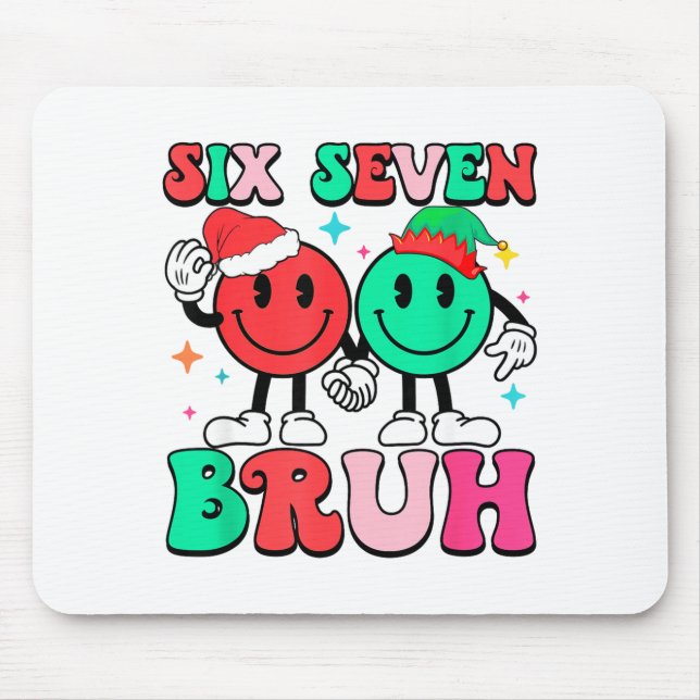 6 7 Meme Six Seven Xmas Funny 67 Christmas Boys Gi Mouse Pad (Front)