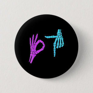 6 7 Meme Skeleton Hands 67  Cm Round Badge