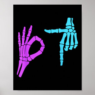 6 7 Meme Skeleton Hands 67 Poster