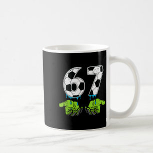 6 7 Meme Soccer Drip Funny 67 Six Seven Kids Boys Coffee Mug