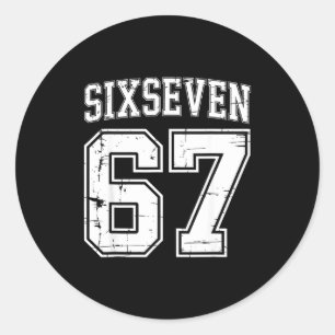 6-7 Meme Srts Uniform Cool Six-seven Funny 67 Gen  Classic Round Sticker