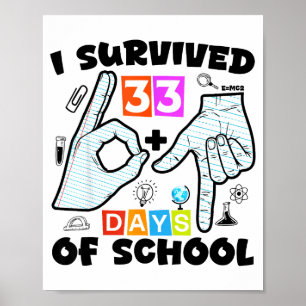 6 7 Meme Teacher I Survived 67+33 Days Of School S Poster