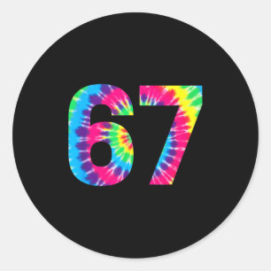 6-7 Meme Tie Dye Cool Six-seven Funny 67 Gen Z Alp Classic Round Sticker