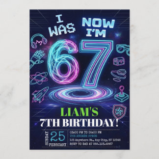 6 7 Meme Trend Six Seven Birthday Invitation