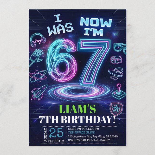 6 7 Meme Trend Six Seven Birthday Invitation (Front)