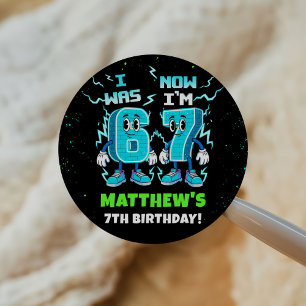 6 7 Meme Trend Six Seven Birthday Party Classic Round Sticker
