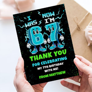 6 7 Meme Trend Six Seven Birthday Party Thank You Card