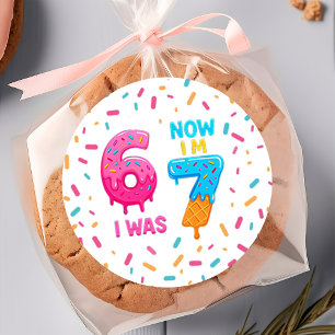 6 7 Meme Trend Six Seven Birthday Sticker