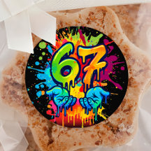 6 7 Meme Trend Six Seven Birthday Sticker