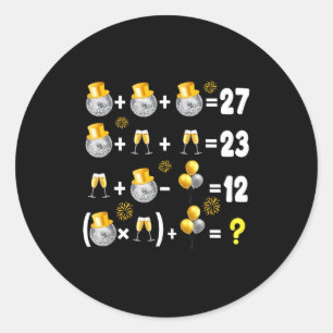 6-7 New Year 2026 New Years Eve Party Supplies Mat Classic Round Sticker