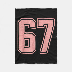 6 7 Number 67 Baseball Funny Meme Tee For Women  Fleece Blanket