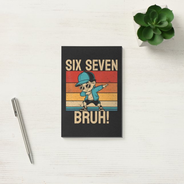  6 7 Numbers Dabbing Six Seven Bruh Post-it Notes (Office)