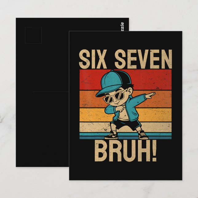  6 7 Numbers Dabbing Six Seven Bruh Postcard (Front/Back)