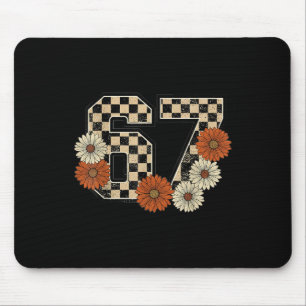 6 7 Retro Fall Meme Checkerboard Tee Haunted Mouse Pad