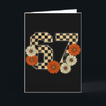 6 7 Retro Fall Meme Chequerboard Tee Haunted By 67 Card<br><div class="desc">6 7 Retro Fall Meme Chequerboard Tee Haunted By 67 Six Seven</div>