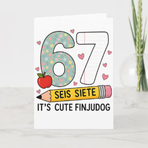6 7 Seis Siete Cute Teacher Bilingual Classroom Card