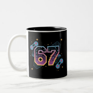 6 7 Six Seven Gaming Gen Z Alpha Meme Slang  Two-Tone Coffee Mug