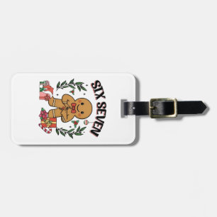 6 7 Six Seven Hand Gen Z Alpha Gingerbread Meme Luggage Tag