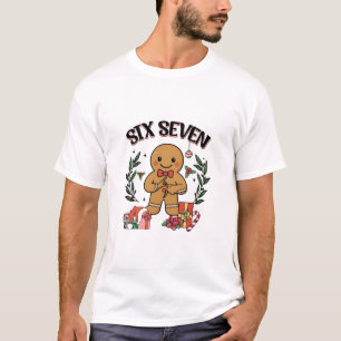 6 7 Six Seven Hand Gen Z Alpha Gingerbread Meme  T-Shirt