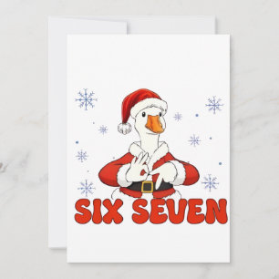 6 7 Six Seven Hand Gen Z Alpha Goose Christmas Invitation