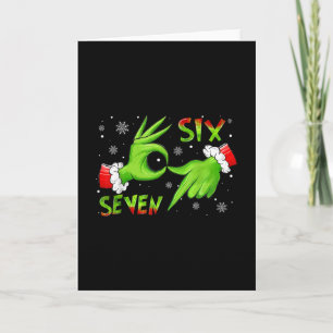 6 7 Six Seven Hand Gen Z Alpha Meme Slang Xmas Chr Card