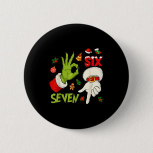 6 7 Six Seven Hand Gen Z Alpha Meme Slang Xmas Chr Cm Round Badge