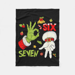 6 7 Six Seven Hand Gen Z Alpha Meme Slang Xmas Chr Fleece Blanket