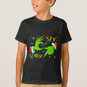 6 7 Six Seven Hand Gen Z Alpha Meme Slang Xmas Chr T-Shirt