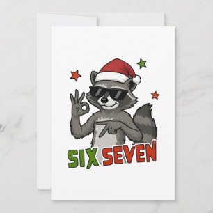 6 7 Six Seven Hand Gen Z Alpha Racoon Christmas Save The Date