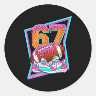 6 7 Six Seven Meme American Football Drip Number 6 Classic Round Sticker