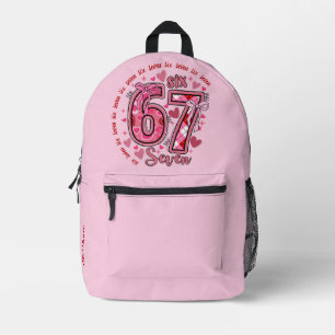 6 7 Six Seven Meme Trend Girls Pink Backpack