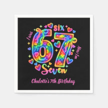 6 7 Six Seven Neon Rainbow Glow Girl Birthday