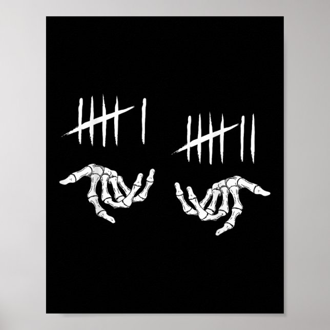 6 7 Six Seven Tally Marks Skeleton 67 Skeleton Han Poster (Front)