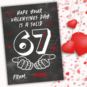 6 7 Six Seven Teens Kids School Valentines Day  Holiday Card