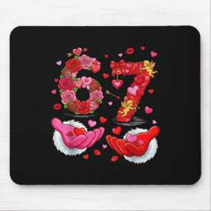 6 7 Six Seven Valentine Hearts Kids Boys Girls Cut Mouse Pad