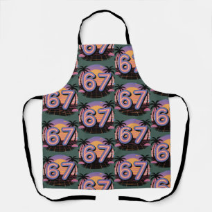 6 7 Six Seven Vaporwave Gen Z Alpha Meme  Apron