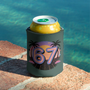 6 7 Six Seven Vaporwave Gen Z Alpha Meme Can Cooler