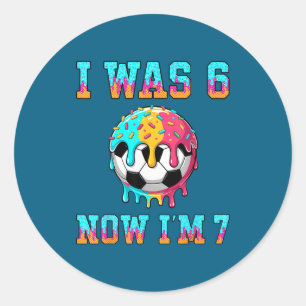 6 7 Soccer 7th Birthday Classic Round Sticker