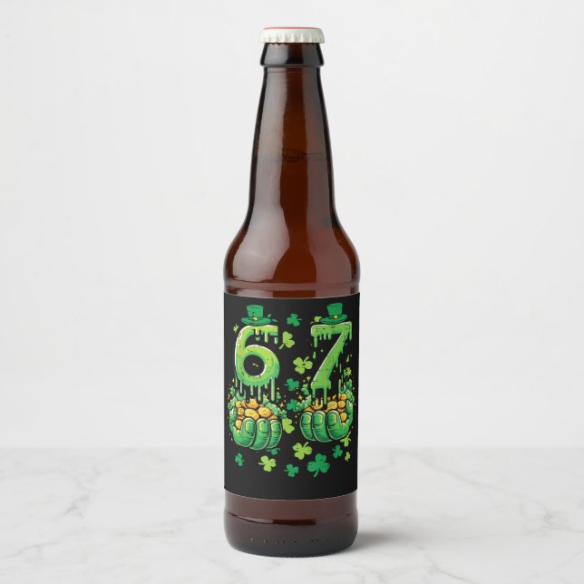 6 7 St Patricks Day Beer Bottle Label (Front)