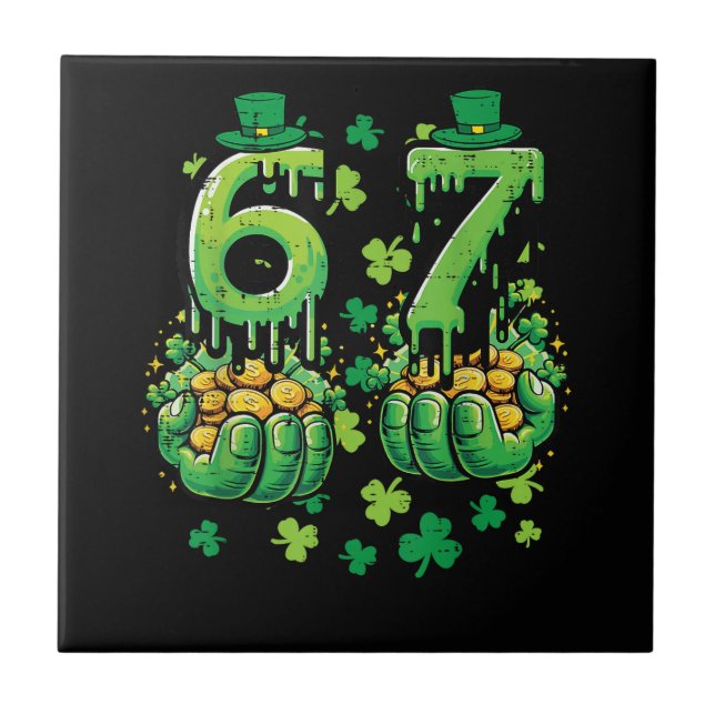 6 7 St Patricks Day Ceramic Tile (Front)