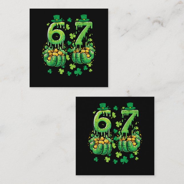6 7 St Patricks Day Square Business Card (Front/Back)
