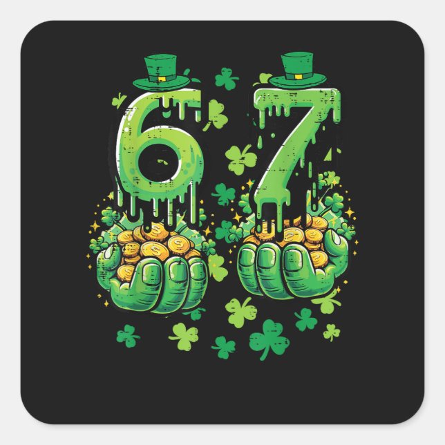 6 7 St Patricks Day Square Sticker (Front)
