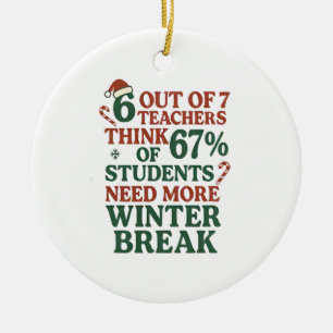 6 7 Teacher Six Seven 67 Santa Gen Alpha Ceramic Ornament