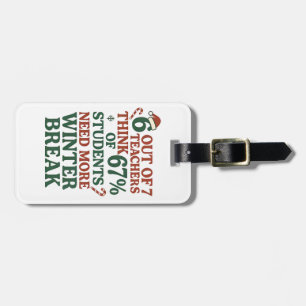 6 7 Teacher Six Seven 67 Santa Gen Alpha Luggage Tag